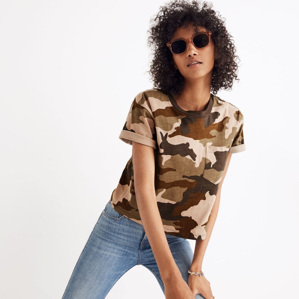 Madewell Camo Top Size: XXS